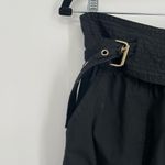 Anthropologie Women's Black Belted Paperbag-Waist Wide-Leg Cotton Pants Size Sm. Photo 3