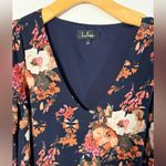 Lulu's Navy and Orange Floral Dress Sz S Blue Photo 2
