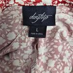 Daytrip  Women's Red Floral Print Boat Neck Long Sleeve Boho Blouse Top Size L Photo 5