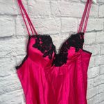 Victoria's Secret Vintage 70s  Nightie Nightgown Bright Pink Lace L union made USA Photo 2