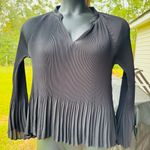Current Air  Elegant Black Pleated Women's Top Photo 1