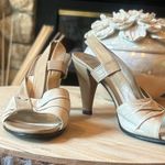 Christian Dior Souliers Vintage Creme/Tan Leather Sling Back D 6 9257 Photo 0