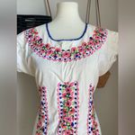 Mexico Soledad Short Embroidered Floral Tunic Dress, Size Large Pink Photo 1