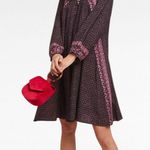 Anthropologie NAT Natalie Martin Duchess Geometric Peasant Dress Size Small Black Photo 0