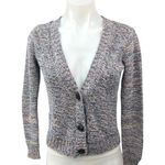 American Eagle Outfitters Gray Knitted Crochet Button Cardigan Sweater Top XS Photo 0