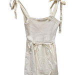 All in Favor NEW Nordstrom Crochet Minidress Bow Ties Beige Size Small Photo 0