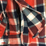 Old Navy Red Plaid Boyfriend Flannel Popover Photo 2