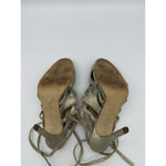 Ivanka Trump  4.25" Heels Womens 7.5 Beige Stiletto Ankle Tie Strappy Wedding Photo 5