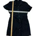 ZARA  TRF Dress Blue Utility Soft Viscose Short Sleeve Belted Size Small Photo 4