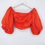 Tanya Taylor Alondra Off Shoulder Puff Sleeve Crop Top Sz 2 Photo 3