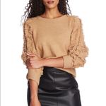 1. State  Fringe Sleeve Sweater Top, Size Small (4-6), Tan, Wild Oak, Cozy, NWT Photo 10