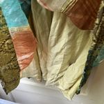 Handmade Vtg Multicolor Plaid Bohemian Maxi Dress XS Celestial Zodiac Hippie Silky Indian Photo 7