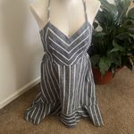 Bailey blue White dress Striped Cut-out Sleeveless High-Low Ruffle Midi Dress L Photo 2