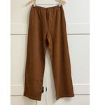 SKIMS Cotton Fleece Classic Straight Leg Pant in Bison, Size Medium Photo 8