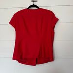 Anne Klein Women’s 12 Red Stretchy Short Sleeve Blazer Jacket Photo 3
