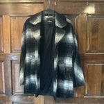 Sam Edelman Erin Blurry Plaid Coat Wool Blend black white Size Medium Photo 3