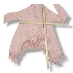 New York & Comp Fringe Hem Chunky Knit Open Cardigan Sweater Pink Medium Boho Photo 11