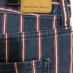 American Eagle Blue/Red Striped Super Stretch Hi Rise Mini Denim Skirt size 14 Photo 7