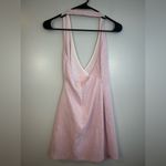 Princess Polly NWT Princess Poly Pink Metallic Halter Wrap Mini Dress Size 0 Photo 6