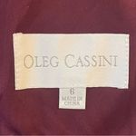 Oleg Cassini  Elegant Burgundy Velvet Evening Gown Size 6 Photo 13
