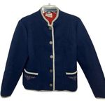 L.L.Bean Vtg Boos Jacket Austrian Pure New Wool 42 Austria Navy Blue Cardigan Photo 0