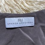 Amanda Uprichard 100% silk long sleeved blouse tunic purplish gray Pleats Photo 1