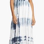Natural Tie Dye COTTON Maxi Dress Blue/White Women's sz M Boho Style Made in CA Size M Photo 0