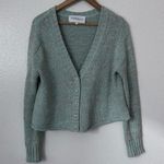 Dannijo L Cropped Cardigan With Pearl Buttons in Blue & Grey Heather Size L Photo 4