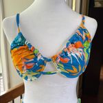 Cupshe  Tropical Floral Underwire Bikini - Blue Orange ruffle Photo 3