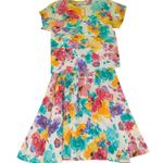 Vintage Michelle Stewart Skirt‎ Set Women's 4/6 Bright Maximal Floral Maxi Flowy Pink Photo 0