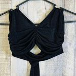 Unbranded Small Shiny Black Material Halter/Bathing Suit/Bikini Top w/Ti… Photo 0