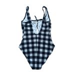 Kate Spade Black White Gingham Plaid Bow One Piece Bathing Swimsuit Size M Photo 4