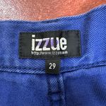 Izzue Zipper Detail Denim Shorts Size 29 Blue Photo 2