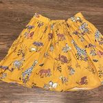 Modcloth Mini Skater Safari Animal Skirt Mustard Yellow White Black Pink Size M Photo 11