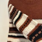 Anthropologie Elsamanda Women’s Sz: S Wool Blend Sweater Striped Cozy Fuzzy. Brown Photo 8
