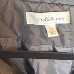 Croft & Barrow  Black Quilted Vest Gold Detail Size Medium Chic Preppy Classic Photo 2