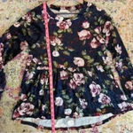 Oddy Women’s Velvet Floral Babydoll Oversized Fit Style Long Sleeve Size Small Blue Photo 6