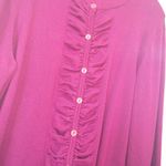 Carolyn Taylor Purple Ruffle Button Cardigan Size XL Photo 1