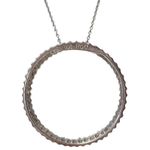 14K 14KT White Gold Round Diamond Pendant Necklace Eternity Circle of Life Photo 1