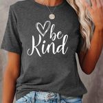 "BE KIND" GRAPHIC HEATHER GRAY T Photo 4