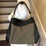 Coach Legacy Black Phoebe Jacquard Leather Shoulder Bag with Crossbody Strap Photo 3