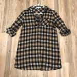 She & Sky Boutique brown black LACE UP PLAID DRESS Medium Photo 15