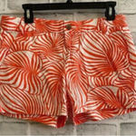 Gap  Khakis Sunkissed Shorts Size 4 Orange White Print Photo 0