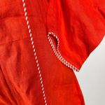 Farm Rio NWOT  100% Linen Puff Sleeve Linen Romper Size S Red Photo 13