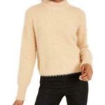 Sun and Moon Womens Pullover Sweater Funnel Neck Fuzzy Long Sleeve Knit Beige XS Tan Photo 1