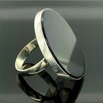 Handmade 8.5 9 9.5 Ring Black Onyx Solid 925 Sterling Silver Gemstone Fine Art UNISEX Original Natural Gem Statement Photo 2