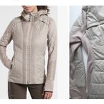 Athleta  Tan Rock Ridge Primaloft Quilted zip Close Long Sleeve Coat Jacket S Photo 3