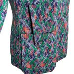 Buttons Vintage 70s Heavy Woven Blazer Jacket S Blue  Lined Pockets Notch Collar Photo 4