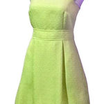 Heidi Weisel Fit & Flare Green Textured Sleeveless Geometric Dress 14 Pastel NWT Photo 0