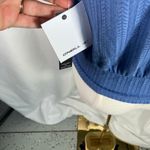 O'Neill  Hilda Blue Puff Sleeve Textured Wrap Front Crop Top Size‎ Large New Photo 8